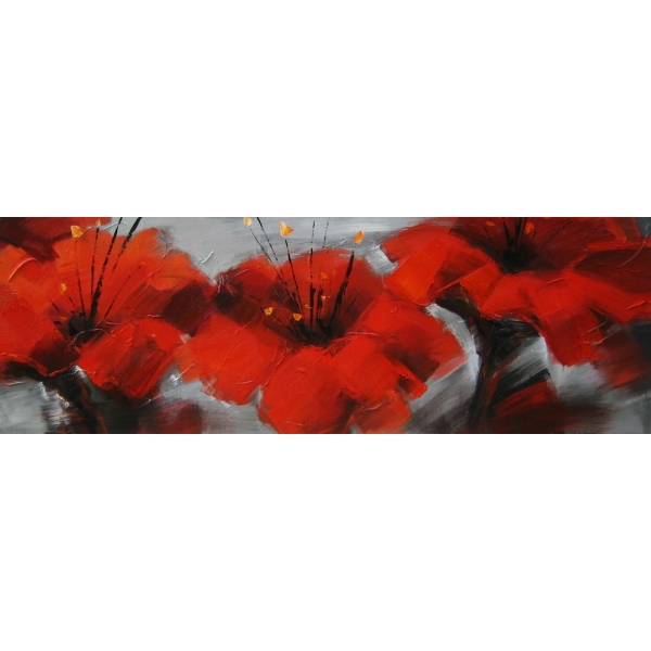 Tableau fleurs rouges panoramique HS4239 1358952820