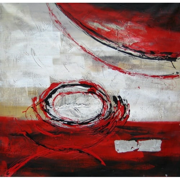 Peinture abstraite rouge blanc HS4293 1340115643