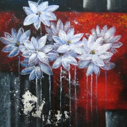 Peinture de fleurs abstraite blanche