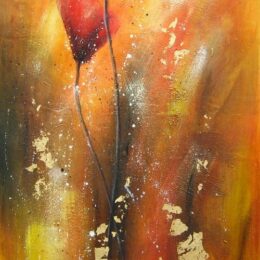 Tableau coquelicot rouge orange