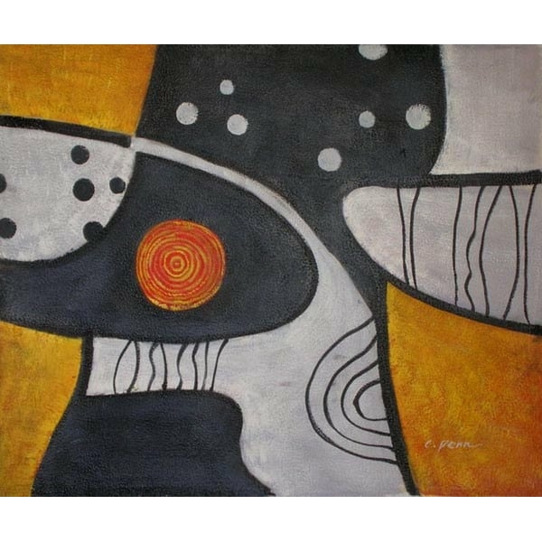 Peinture abstraite orange gris noir Hs2665 1346167951