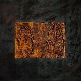 Peinture abstraite noir orange