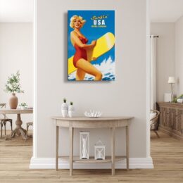 Tableau vintage, original accroché sur un mur dans une maison