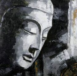Peinture gris maitre bouddha LKL130103 1353338935