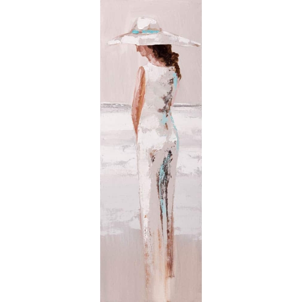 Peinture femme élégante au chapeau blanc LKL130231 1353409875 1