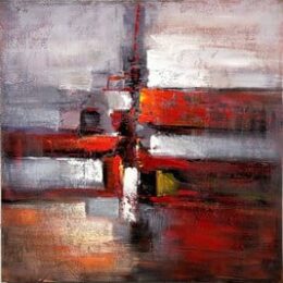 Tableau abstrait gris bordeaux