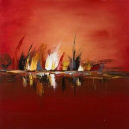 Tableau rouge abstrait design