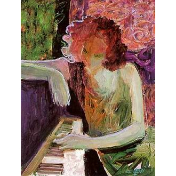Peinture femme au piano Musn0149 1340971257