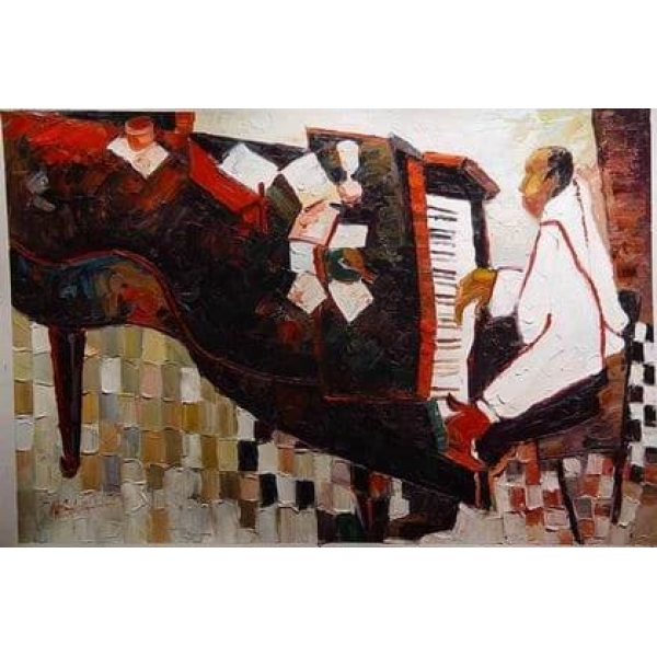 Peinture musique pianiste cabaret Musn0198 1340971833