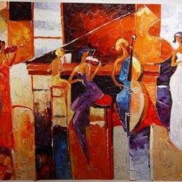 Peinture groupe musiciens