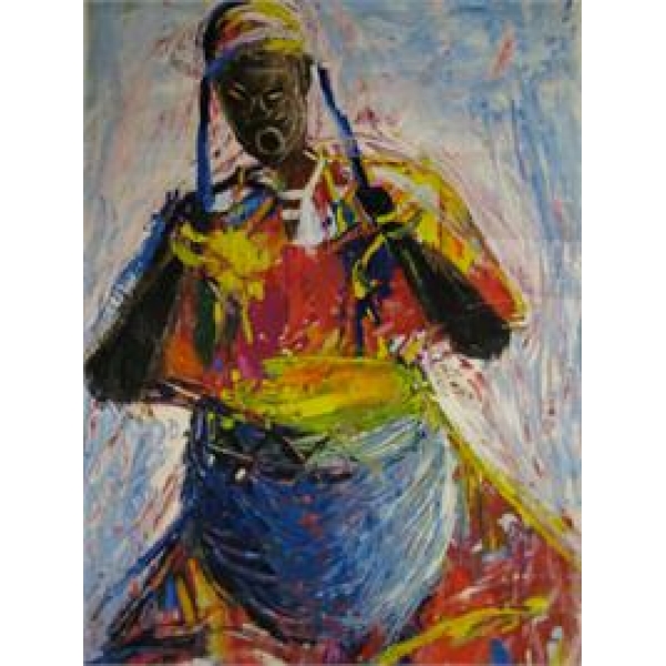 Peinture africaine impressionniste PST0906 1392193157