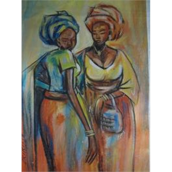 Peinture deux femmes africaines PST0907 1392193182