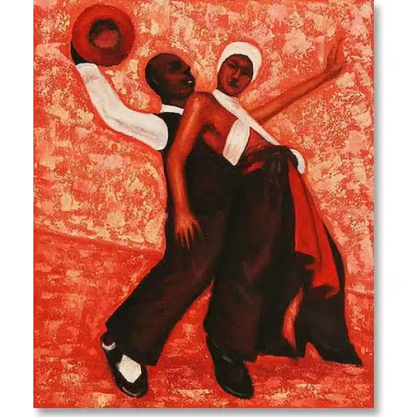 Peinture couple danseurs africains PST1083 1392194183