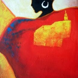 Tableau abstrait homme africain