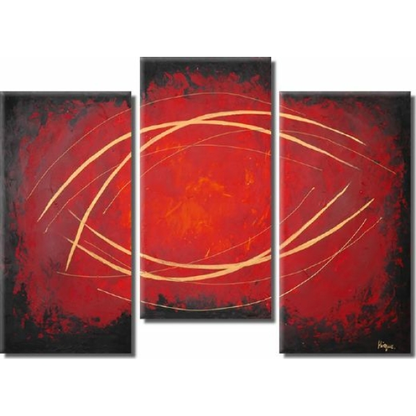 Tableau triptyque abstrait rouge noir PST1113 1383723813