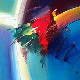 Tableau abstrait bleu