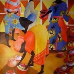 Peinture africaine femmes au travail