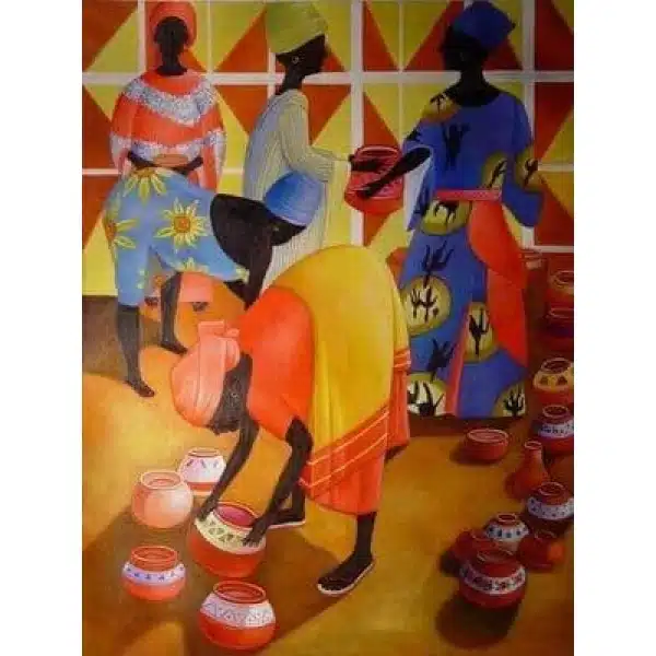 Peinture africaine femmes au travail PST2017 1392193426