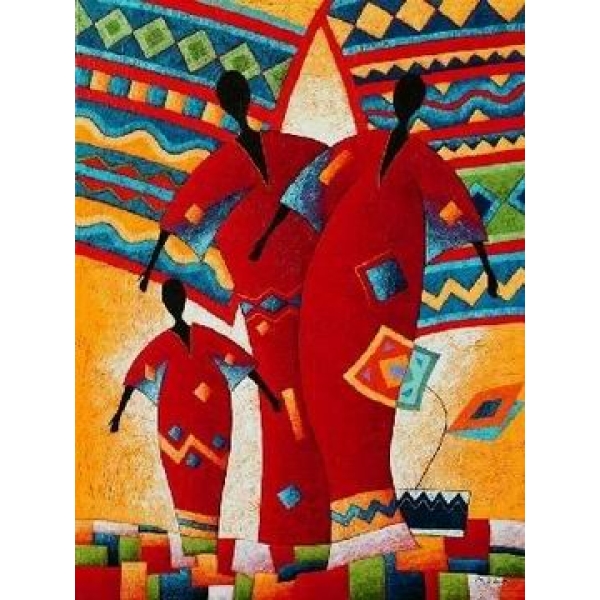 Peinture expressionniste femmes africaines PST2028 1392193449