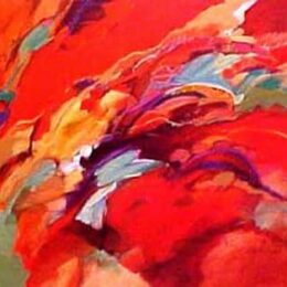 Peinture toile abstraite rouge