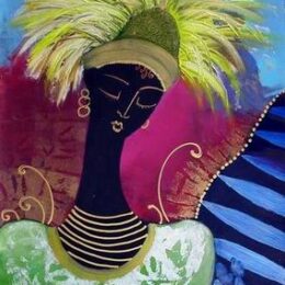 Peinture figurative femme africaine