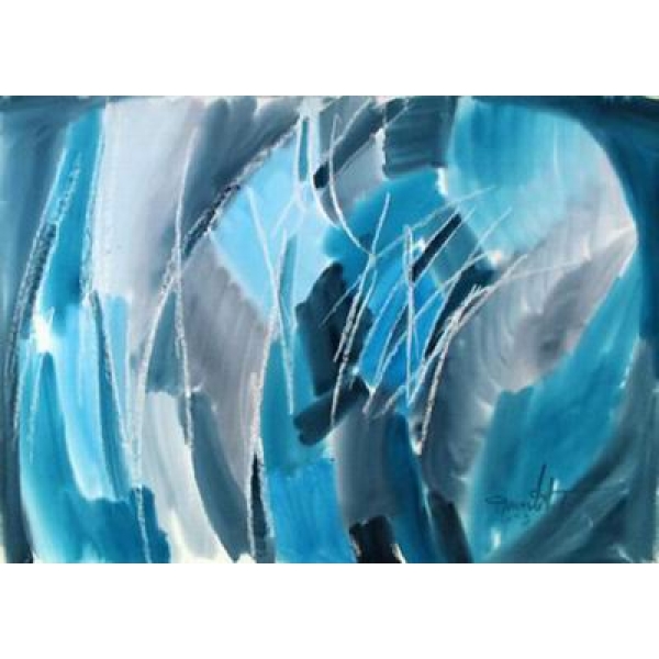Peinture abstraite degradé bleu et gris PST2519 1395851775