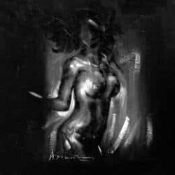 Tableau noir et blanc peinture femme nue de face PST4011