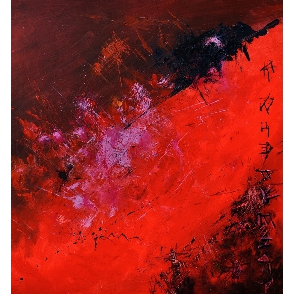 Tableau abstrait rouge peinture huile PST4113 1401870718