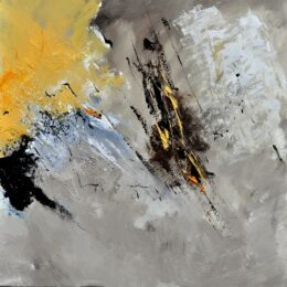Tableau abstrait jaune gris