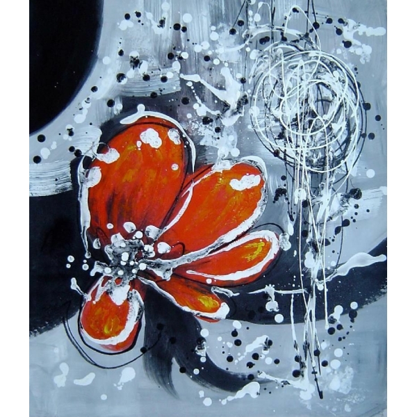 Peinture moderne de fleur orange PST4215 1397720043