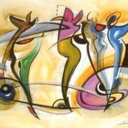 Tableau design abstrait beige