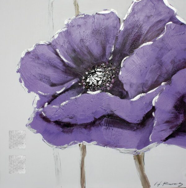 Peinture fleur mauve abstraite PST5042 1410360433