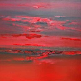 Tableau abstrait rouge et noir