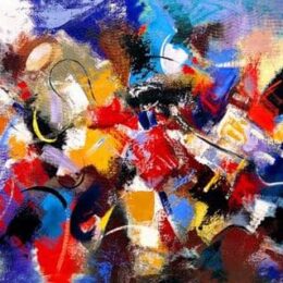 Tableau abstrait multicolore