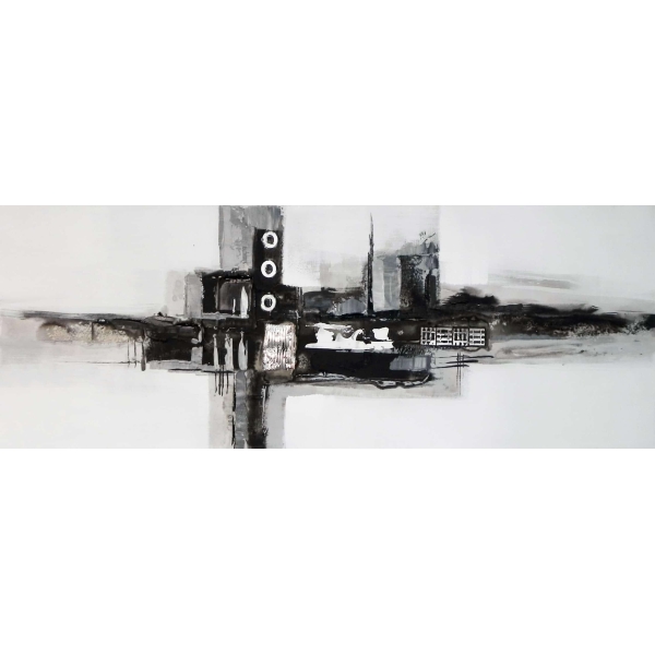 Tableau Noir Et Blanc - Peinture Abstraite En Noir Et Blanc