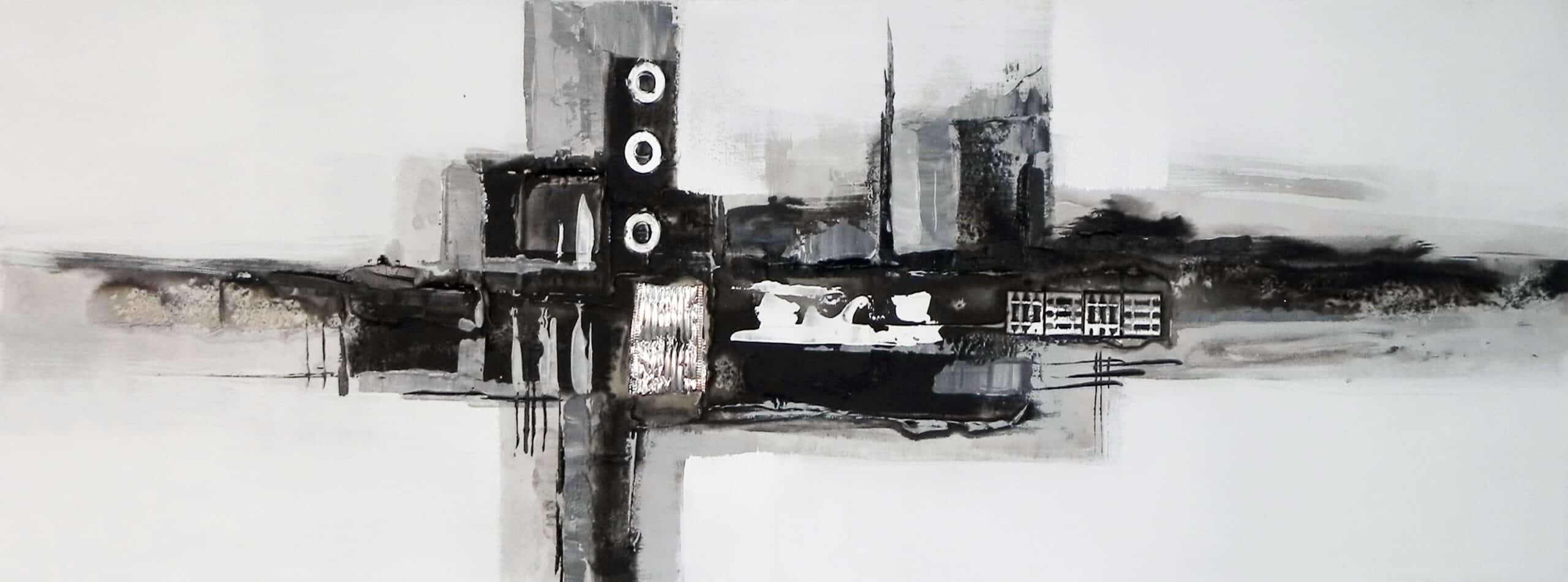 Tableau panoramique gris noir Tableau panoramique gris noir