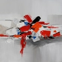 Toile abstraite grise rouge