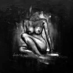 Peinture noir blanc femme nue PST6015