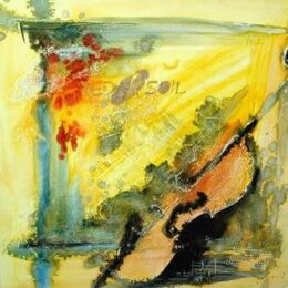 Peinture violon jaune