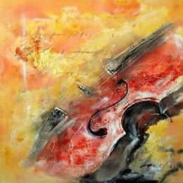 Peinture violon orange