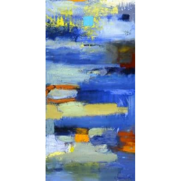Tableau peinture vertical bleu jaune PST6718 1381488582