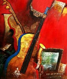 Peinture abstraite rouge