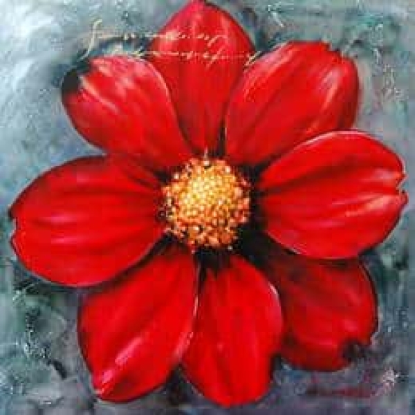 Peinture fleur rouge grand format TG 030 1368800760