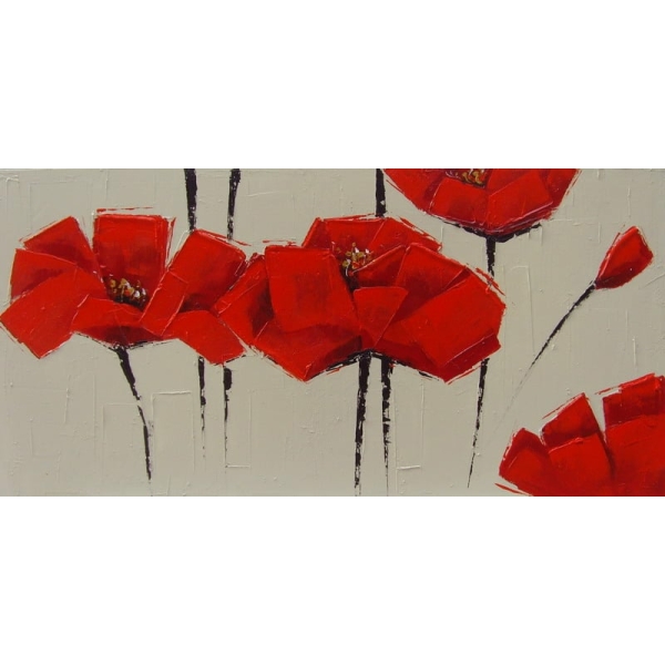 Tableau peinture de fleurs rouges hs4288 1340629714