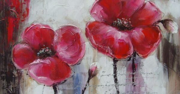 Tableau peinture fleurs roses hs4290 1340629840