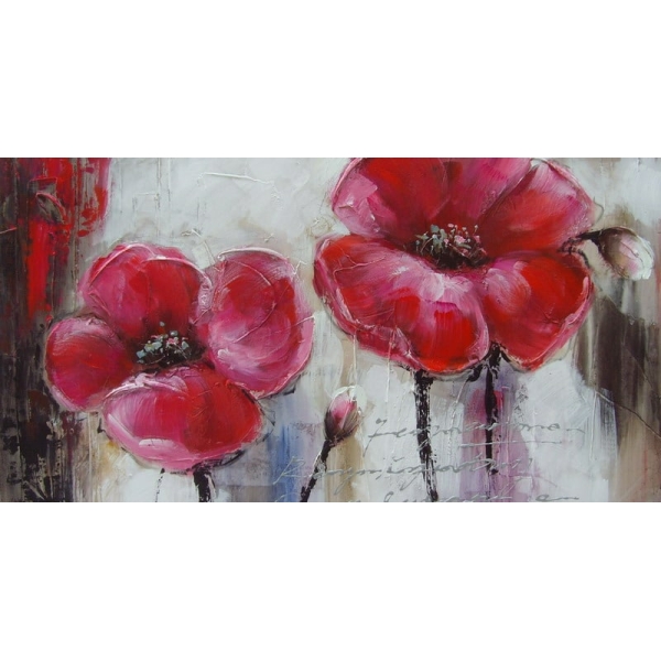 Tableau peinture fleurs roses hs4290 1340629840