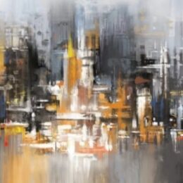 Tableau panoramique gris abstrait new york