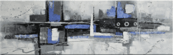 Tableau panoramique gris noir bleu abstrait panoramique abstrait 6112FC6112
