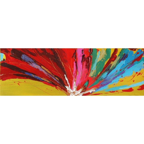 Tableau panoramique abstrait multicolore panoramique fleurs 7052FC7052