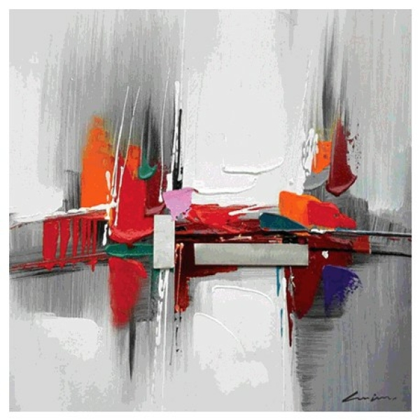 Tableau orange gris abstrait peinture abstraite 7659FC7659
